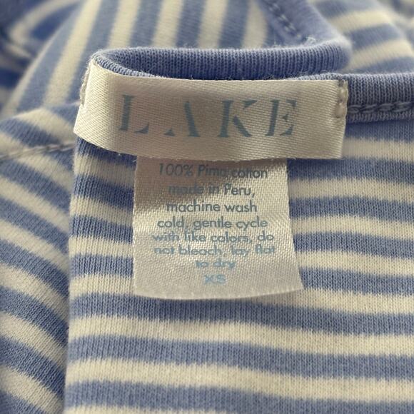 LAKE Blue Hydrangea Striped Pima Cotton Long-Long Pajama PJ Set - Picture 12 of 12